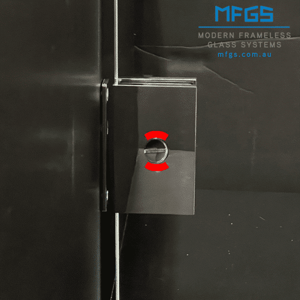 Modern Square Glass to Wall Pivot Door Privacy Latch (MFPL1)