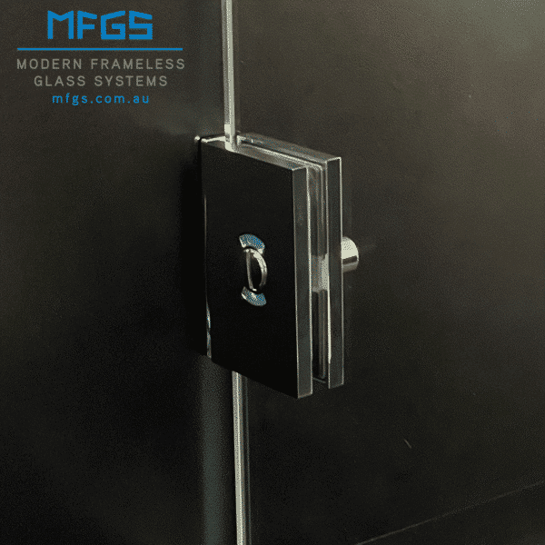 Modern Square Glass to Wall Pivot Door Privacy Latch (MFPL1)