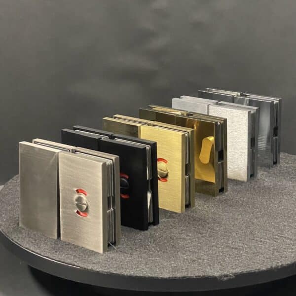 Modern Square Glass to Glass Pivot Door Privacy Latch (MFPL2)