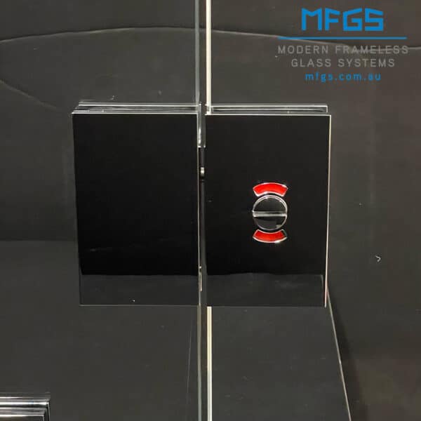Modern Square Glass to Glass Pivot Door Privacy Latch (MFPL2)