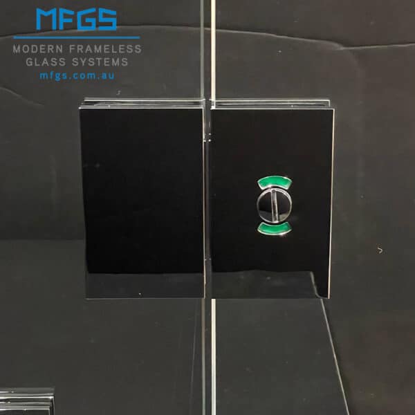 Modern Square Glass to Glass Pivot Door Privacy Latch (MFPL2)