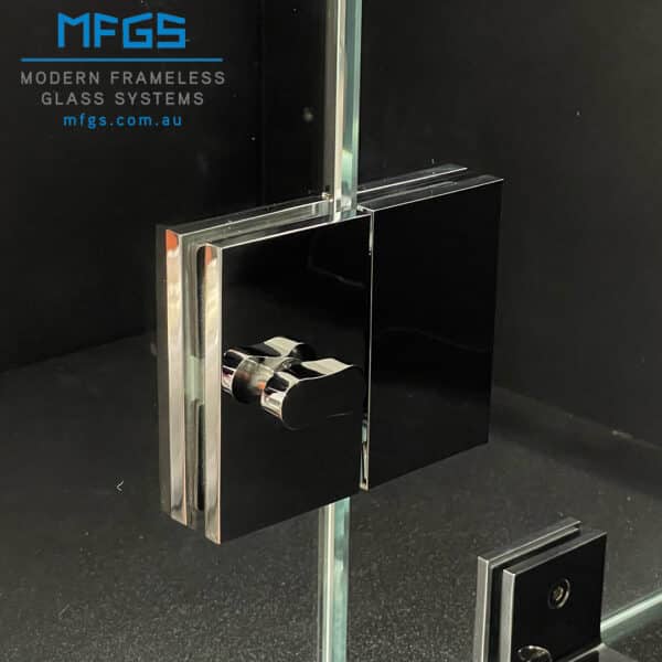 Modern Square Glass to Glass Pivot Door Privacy Latch (MFPL2)