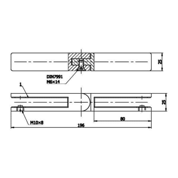 Modern Adjustable Angle Glass to Glass Alignment Bracket (MGAB25-A)