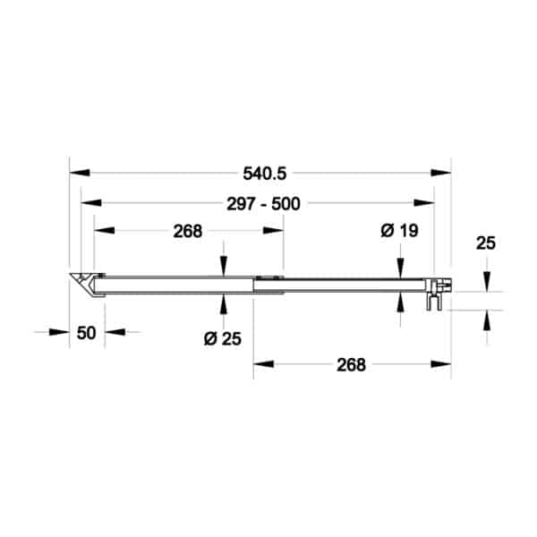 Modern 45° Round Adjustable Glass to Wall Shower Bracing Bar (MGWB300)