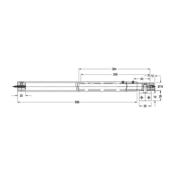 Modern 90° Round Adjustable Glass to Wall Shower Bracing Bar (MGWB90)