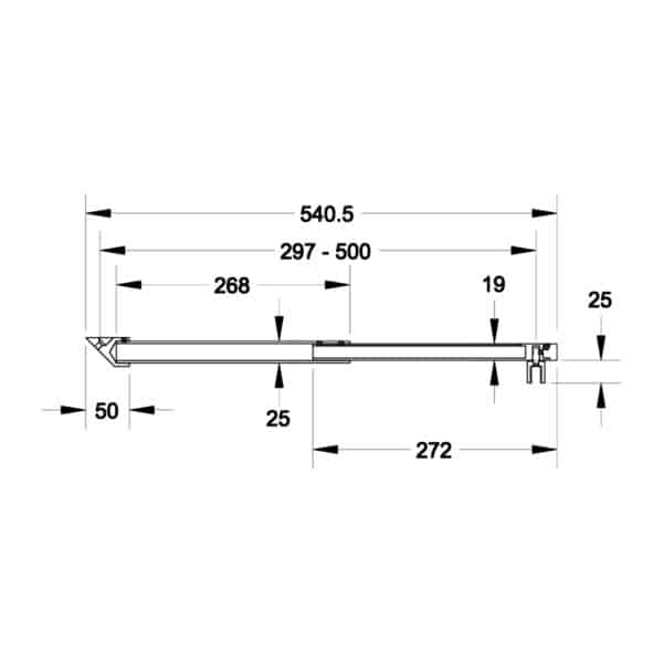 Modern 45° Square Adjustable Glass to Wall Shower Bracing Bar (MGWBS300)