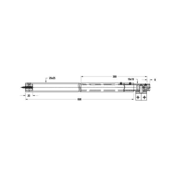 Modern 90° Square Adjustable Glass to Wall Shower Bracing Bar (MGWBS90)