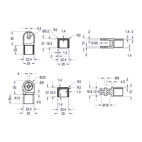 Modern 90°-180° Adjustable Joiner