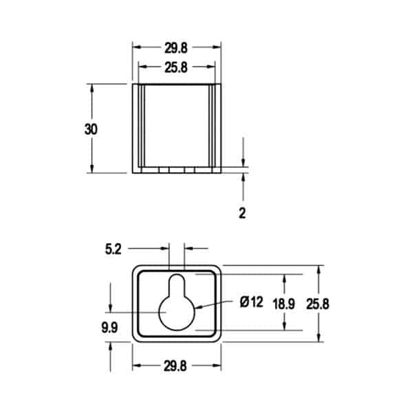 Modern 90° Wall Bracket (MH25SWB)