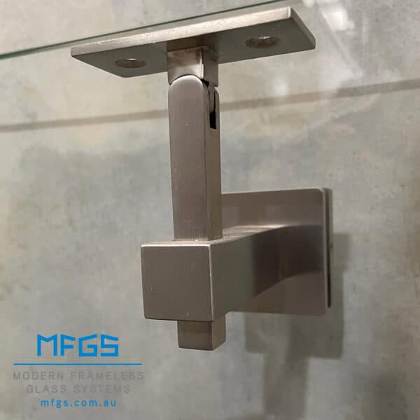 Modern Square Adjustable Height Glass Mounted Handrail Bracket (MHBSG)
