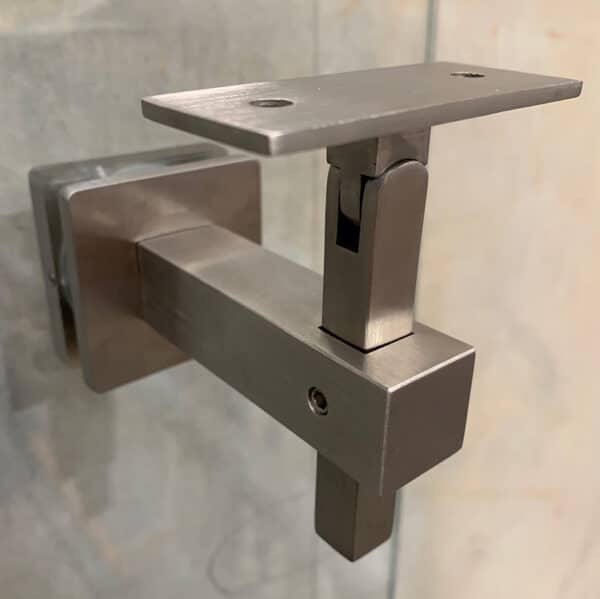 Modern Square Adjustable Height Glass Mounted Handrail Bracket (MHBSG)