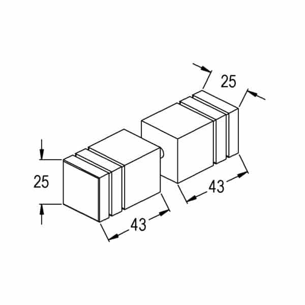 Modern/Elite Square Pull Knob Set (MKS25/SK40.SQ)
