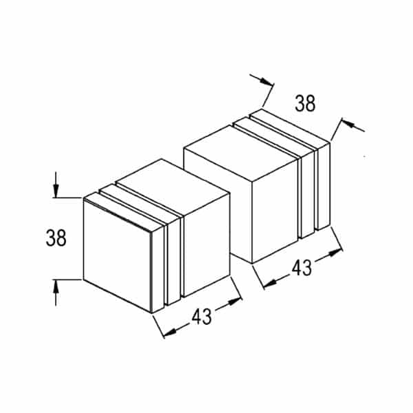 Modern Big Square Pull Knob Set (MKS38)