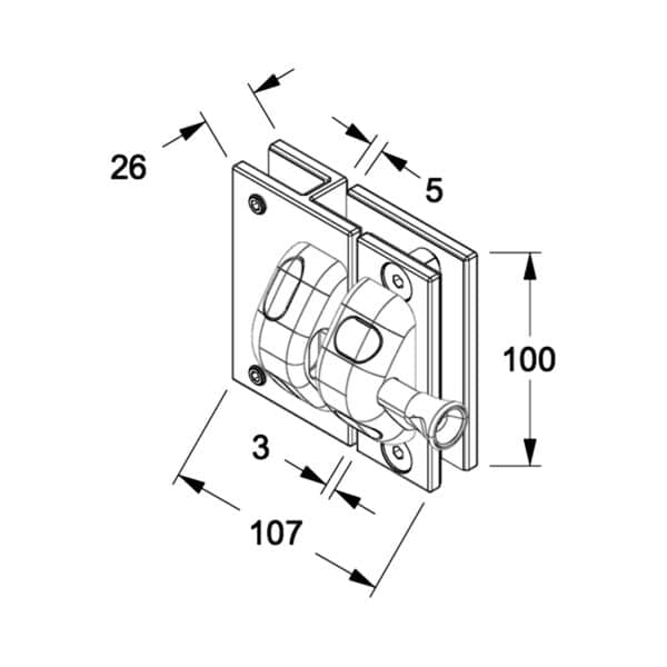 Modern 180° Glass to Glass Pool Gate Latch (ML180)