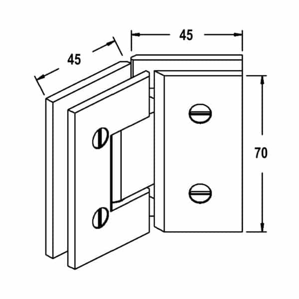 Modern/Elite 135° Glass to Glass Lightweight Shower Hinge (ML2-135/CMES2.135)