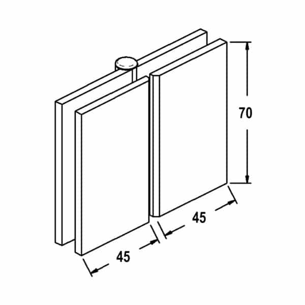 Modern/Elite 180° Glass to Glass Lightweight Bifold Shower Hinge (ML2-BF/CMES2.BF)