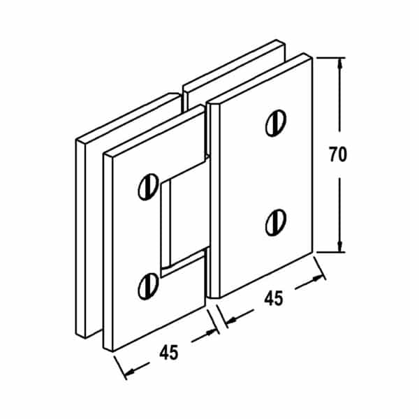 Modern/Elite 180° Glass to Glass Lightweight Shower Hinge (ML2/CMES2)