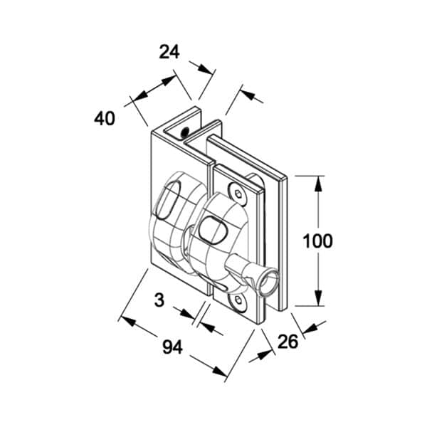 Modern 90° Glass to Glass Inswing Pool Gate Latch (ML90-IN)