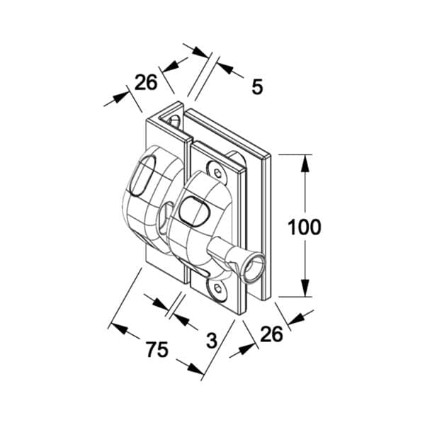 Modern 90° Glass to Wall/Square Post Pool Gate Latch (ML90-WP)