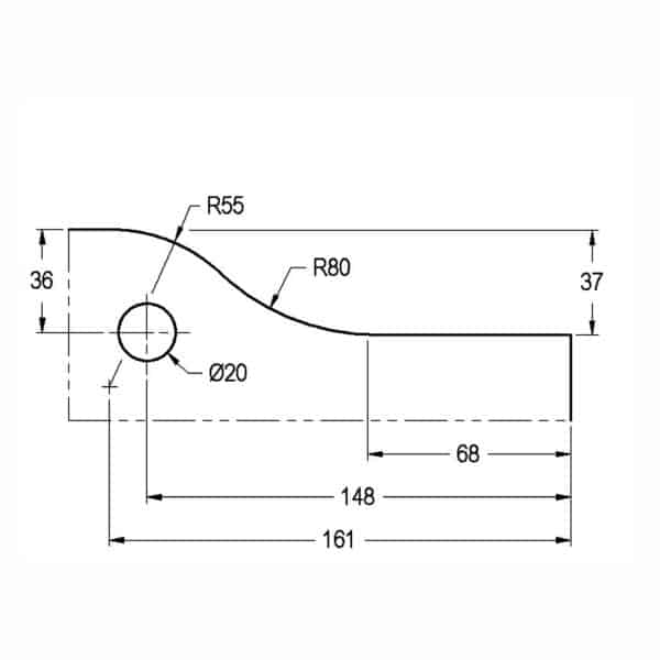 Modern Top Patch Fitting with MP34 Covers (MP20P)