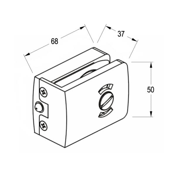 Modern Slide-On Glass to Wall Pivot Door Privacy Latch (MPL1)