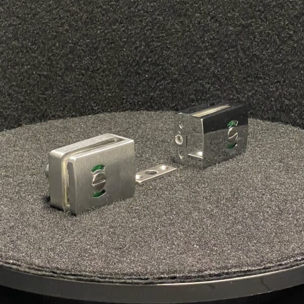 Modern Slide-On Glass to Wall Pivot Door Privacy Latch (MPL1)
