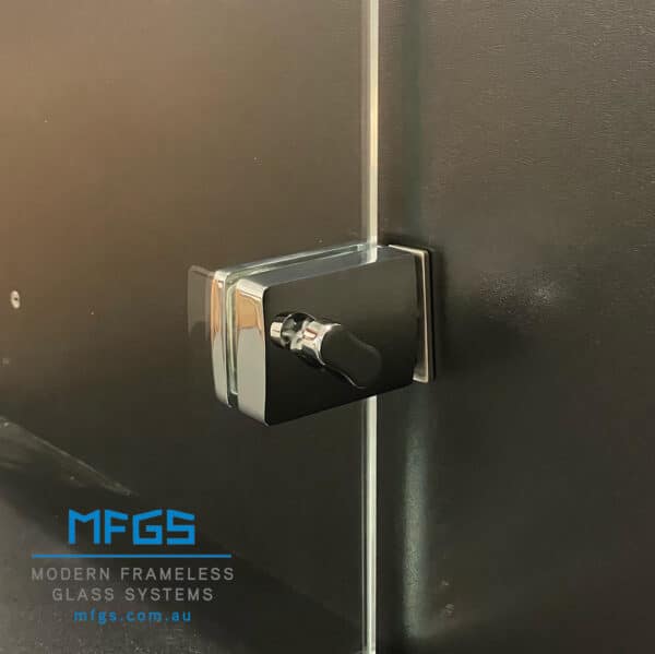 Modern Slide-On Glass to Wall Pivot Door Privacy Latch (MPL1)