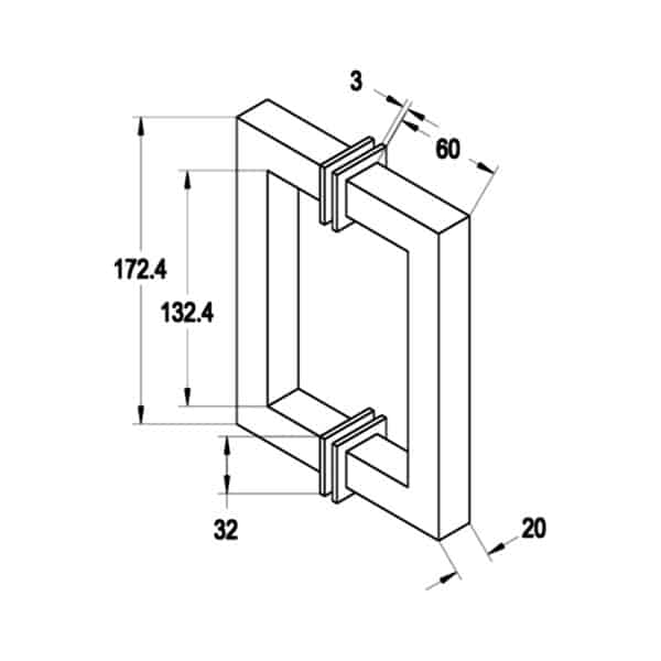 Modern Square Pull Handle Set (MS152)