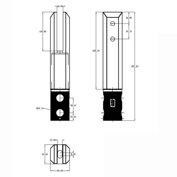 Modern Square Core Drilled Spigot (MSS285CDF)