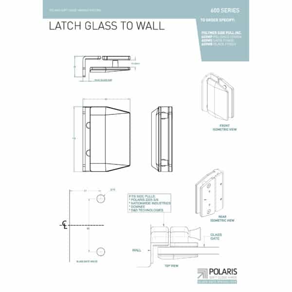 Polaris 90° Glass to Wall/Square Post Pool Gate Latch (PL90-WP)
