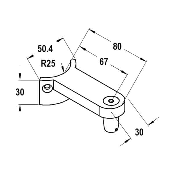 Modern Patch to Ø50mm Post Pool Gate Pivot Arm (PWA-3)