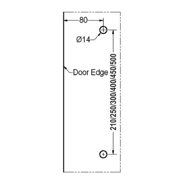 Modern/Elite Frameless Glass Towel Rail Handle with Knob & Button (TRK...)