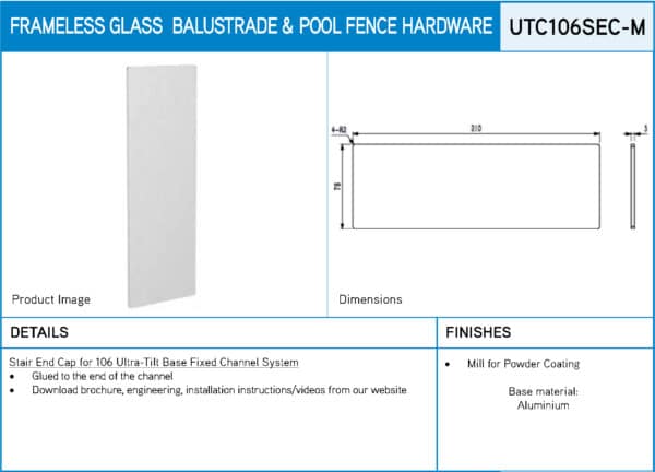 Mill Stair End Cap for Modern 106 Based Fixed Channel