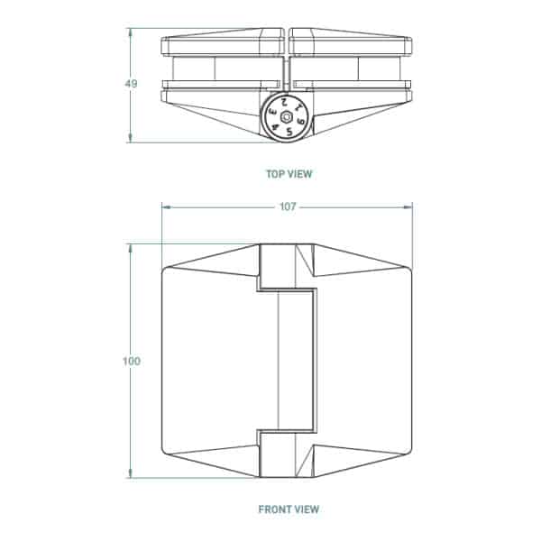 Polaris Glass to Glass Internal Hinge (220IGG SSS)