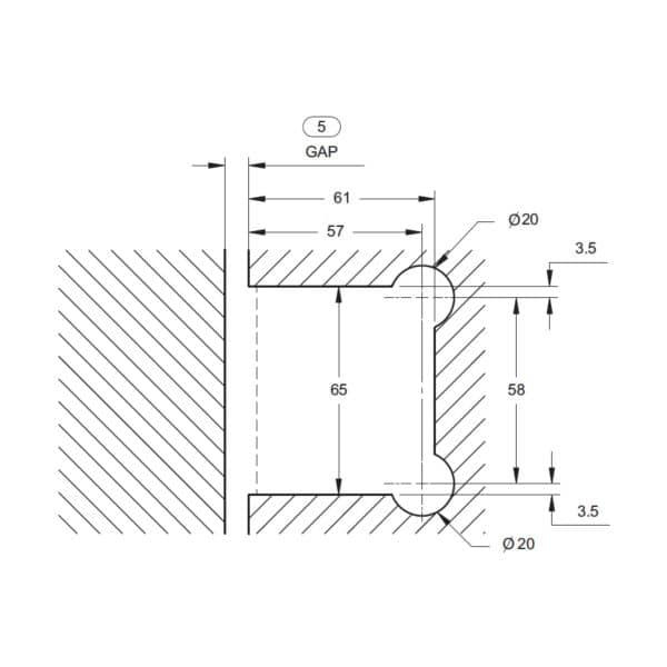 Polaris Glass to Door Jamb Internal Hinge (220IGJ PSS)