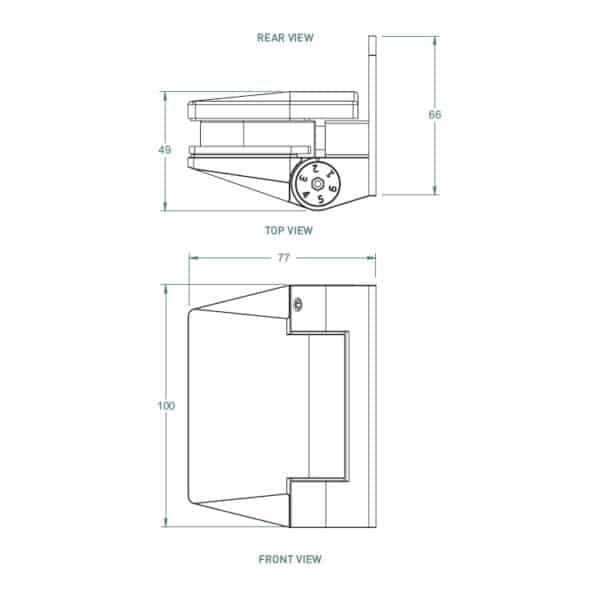 Polished Stainless Steel Polaris Glass to Wall Internal Hinge (220IGW PSS)