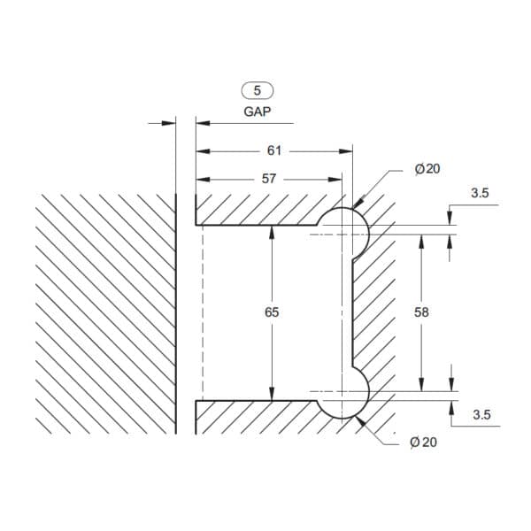 Polished Stainless Steel Polaris Glass to Wall Internal Hinge (220IGW PSS)