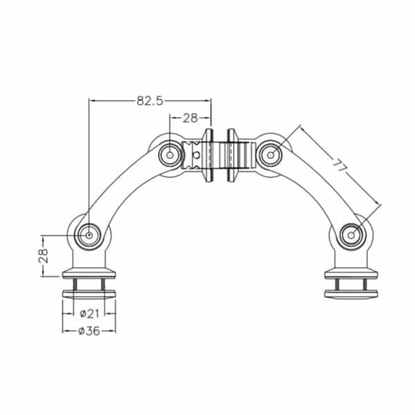 Flex 3 Way Glass to Glass Connector (44-2001)
