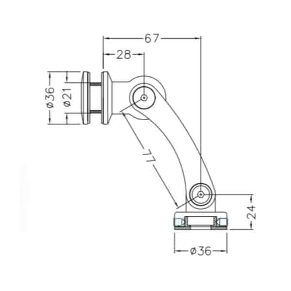 Flex Wall to Glass Connector (44-2002)