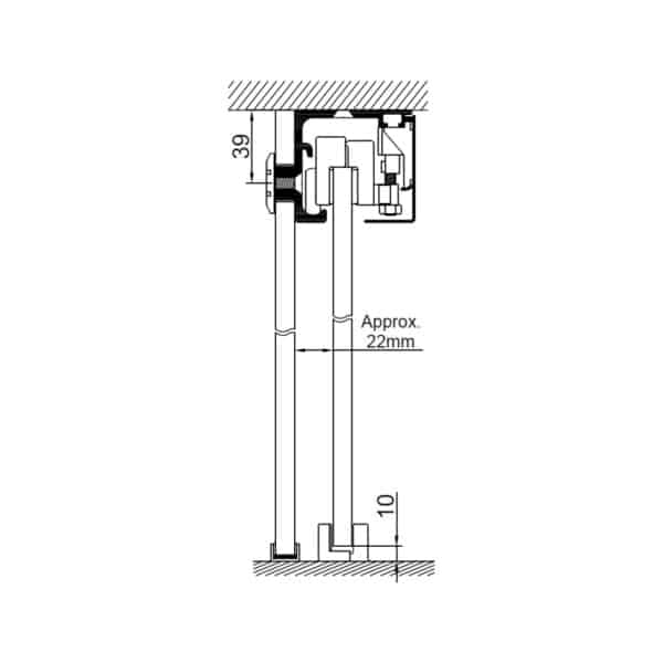 GCC Brisa 110H Sliding Glass Door - Ceiling/Wall Mount Kit