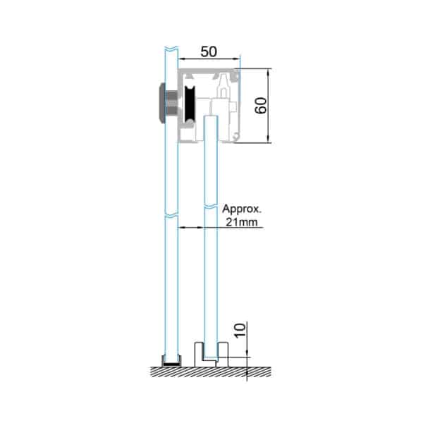 GCC Brisa 60G Sliding Door - Glass Mount Kit