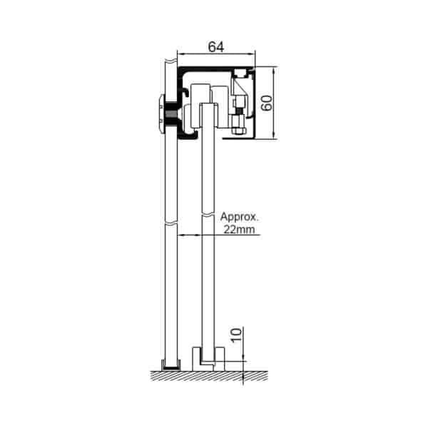 GCC Brisa 80G Sliding Door - Glass Mount Kit