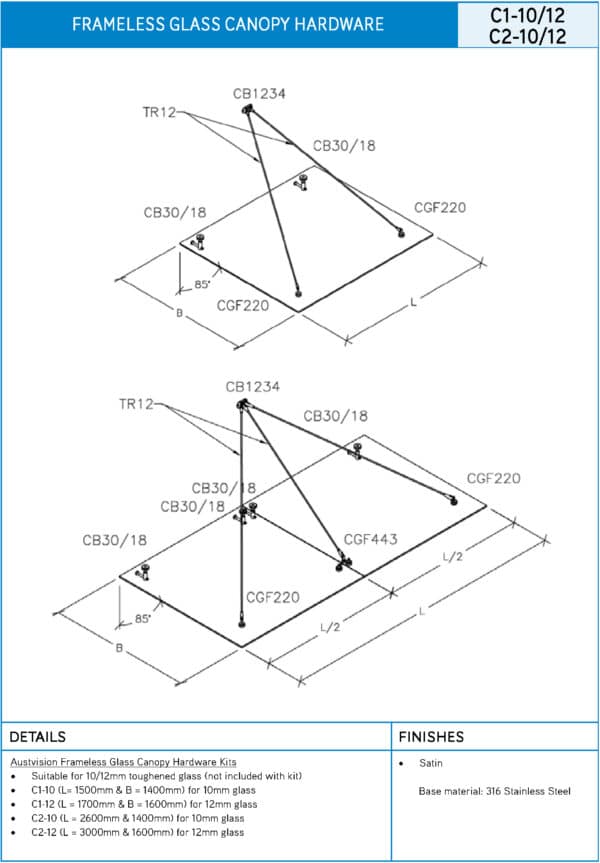 Modern Two Tie Rod Canopy Kit