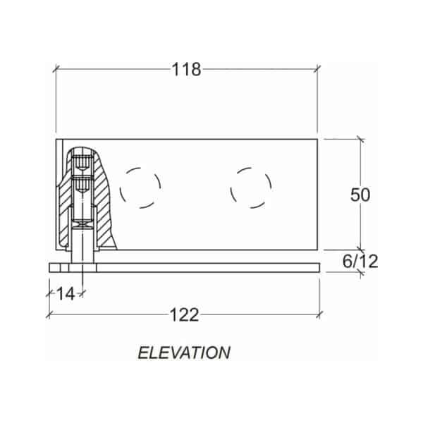 Casma Top & Bottom Patch/Pivot Set to suit 8/10/12mm Glass (CAS.12790)