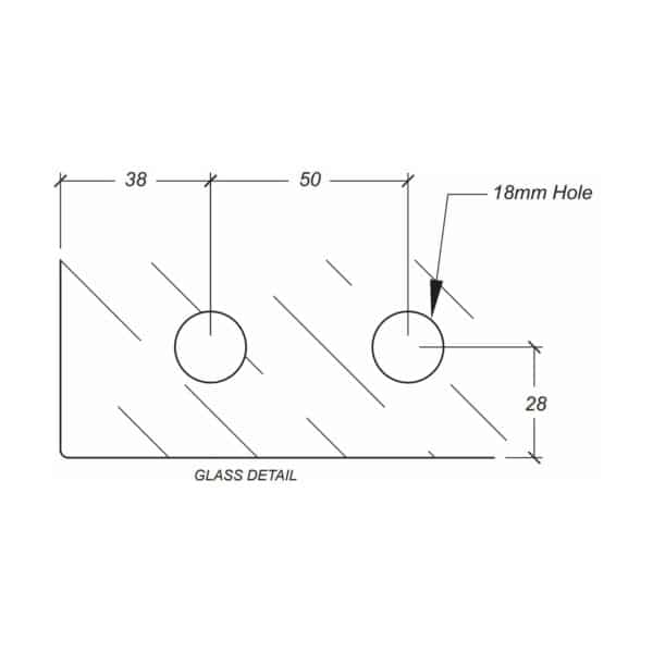 Casma Top & Bottom Patch/Pivot Set to suit 8/10/12mm Glass (CAS.12790)