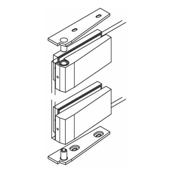 Casma Top & Bottom Patch/Pivot Set to suit 8/10/12mm Glass (CAS.12790)