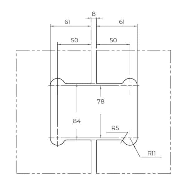 Casma Latus Glass to Glass Dummy Hinge (CAS.4LVDS)
