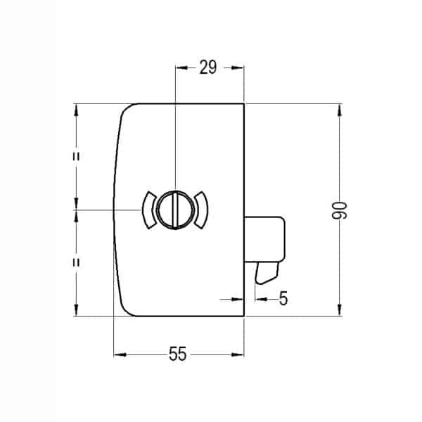 Crest Glass to Wall Sliding Door Privacy Latch (CPL1-H)