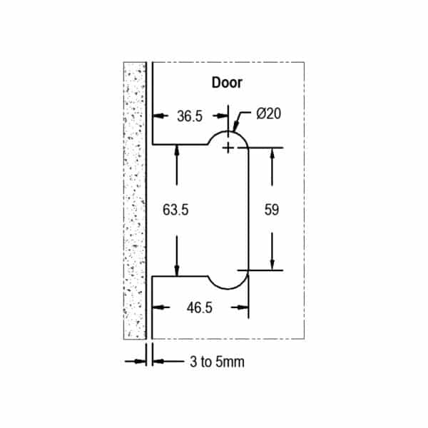 Crest Glass to Wall Sliding Door Privacy Latch (CPL1-H)