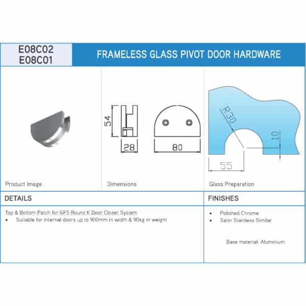 GFS Bottom Patch for E08R00 Door Closer (E08C01)